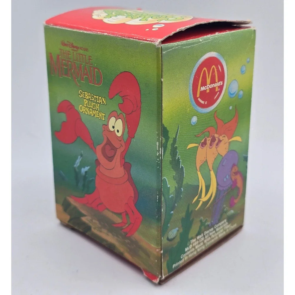 Vintage Disney McDonalds Sebastian Little Mermaid Plush Ornament 1989 w/ Box